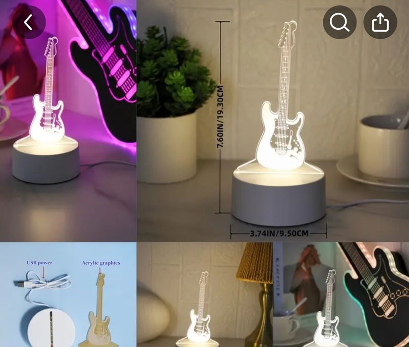 Нічник "гітара" 3D USB