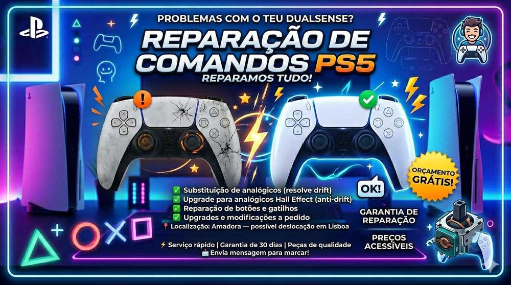 Reparação de Comandos Ps5