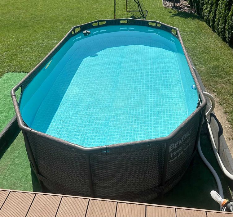 Basen stelażowy ogrodowy 427x250x100 Pompa drabinka