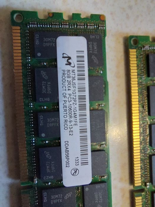 Б/у серверная оперативная память ddr3 8gb 2rx4 pc3 10600