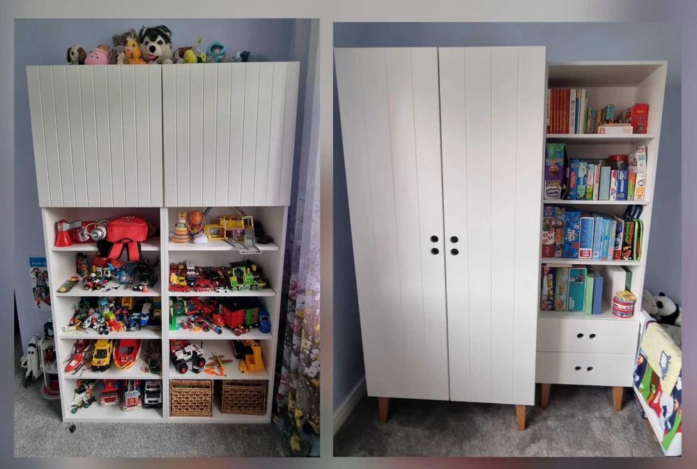 Szafa, 3 x regał na książki lub zabawki, biały