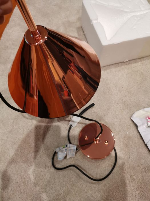 Candeeiro de teto pendente bronze rosado