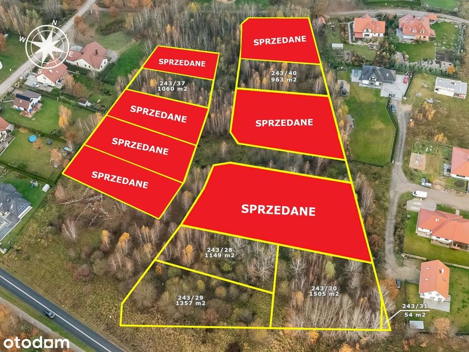 Na sprzedaż atrakcyjne działki budowlane-Różnowo, gmina Dywity I MPZP