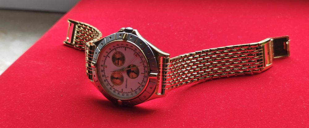 Zegarek Zenith Calendar Faza Księżyca  El Primero Styl Złoto Unikat