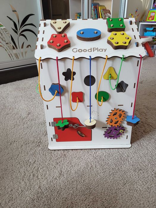 Бізікуб/Бізіборд GoodPlay 35х35х50 великий будинок