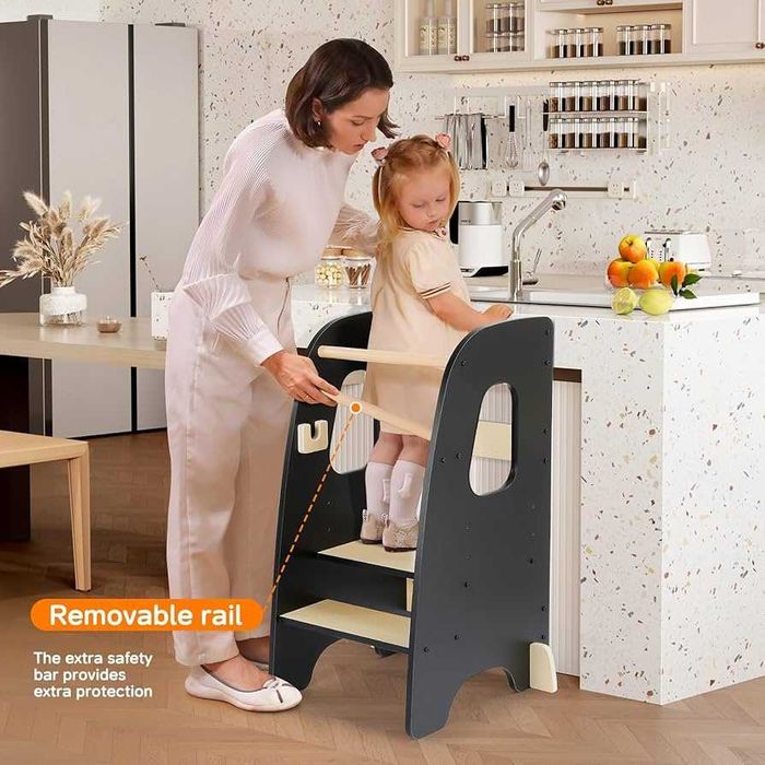 Kitchen Helper / Pomocnik Kuchenny Ezebaby (Czarny) – Bezpieczna Wieża Edukacyjna