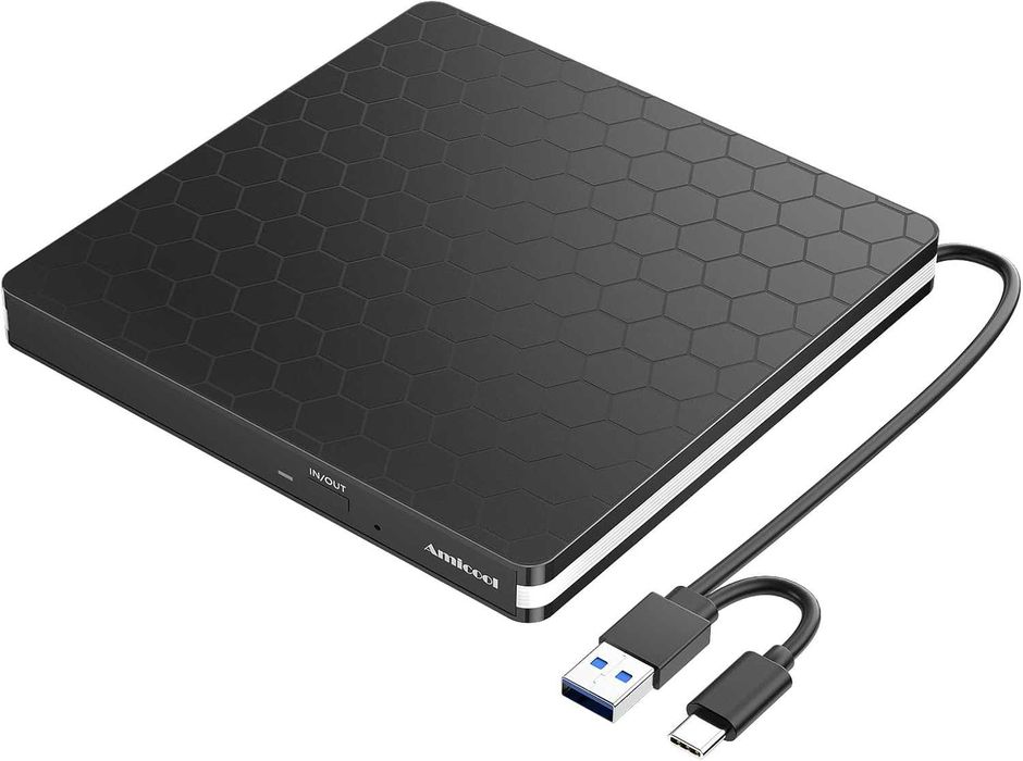 Amicool BT686 Napęd DVD USB 3.0 Type-C CD DVD +/-RW Czarny