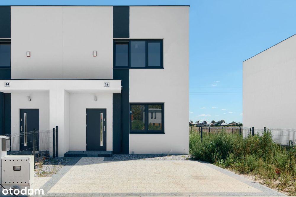 Dom z ogrodem, skrajny - stan deweloperski - działka 350 m2