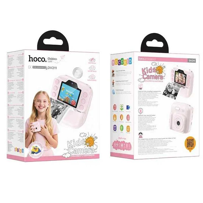 Дитячий фотоапарат HOCODV211 2об’єктива,термодрук,підтр.карти пам'яті