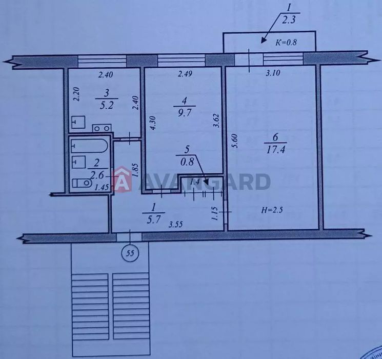 БЕЗНАЛ! Продам 2х кімн О. Поля (колишня Кірова), поверх 4/5