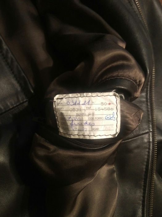 Casaco homem pele verdadeira castanho