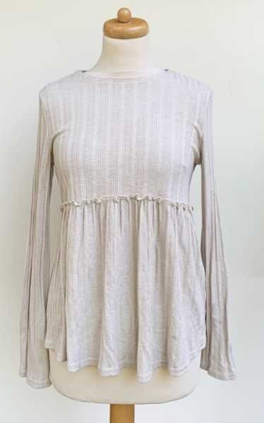 Bluzka Ciążowa Beżowa Beż New Look Maternity L 40 Prążkowana