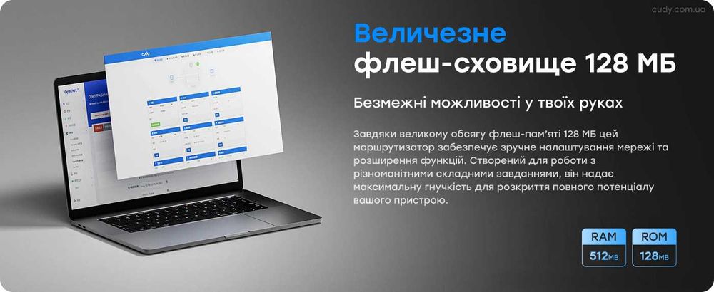 Роутер Cudy TR3000 512MB RAM OpenWRT VPN 2.5Gbit WAN USB 3.0