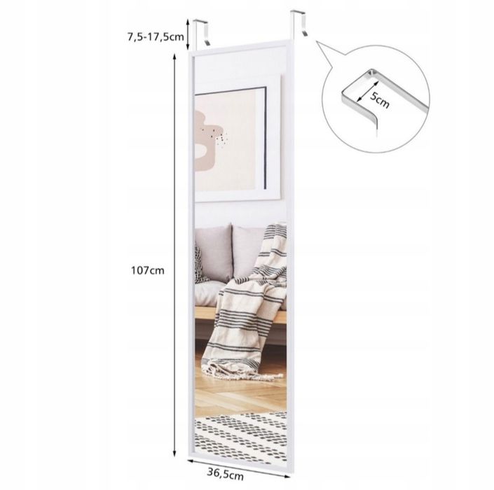 Lustro Costway prostokąt  36,5 x 107 cm