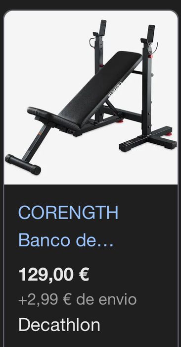 Maquina de treino, banco de supino com barra olimpica + 150 kilos