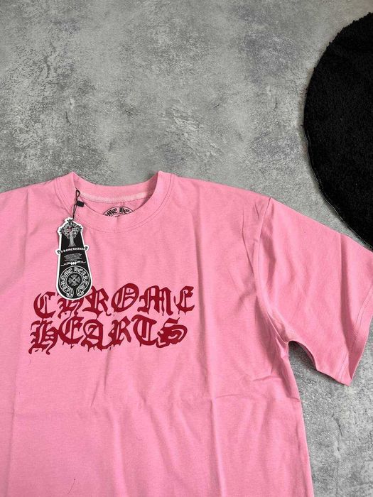 Рожева Футболка Chrome Hearts з бірками (Хром Хартс)