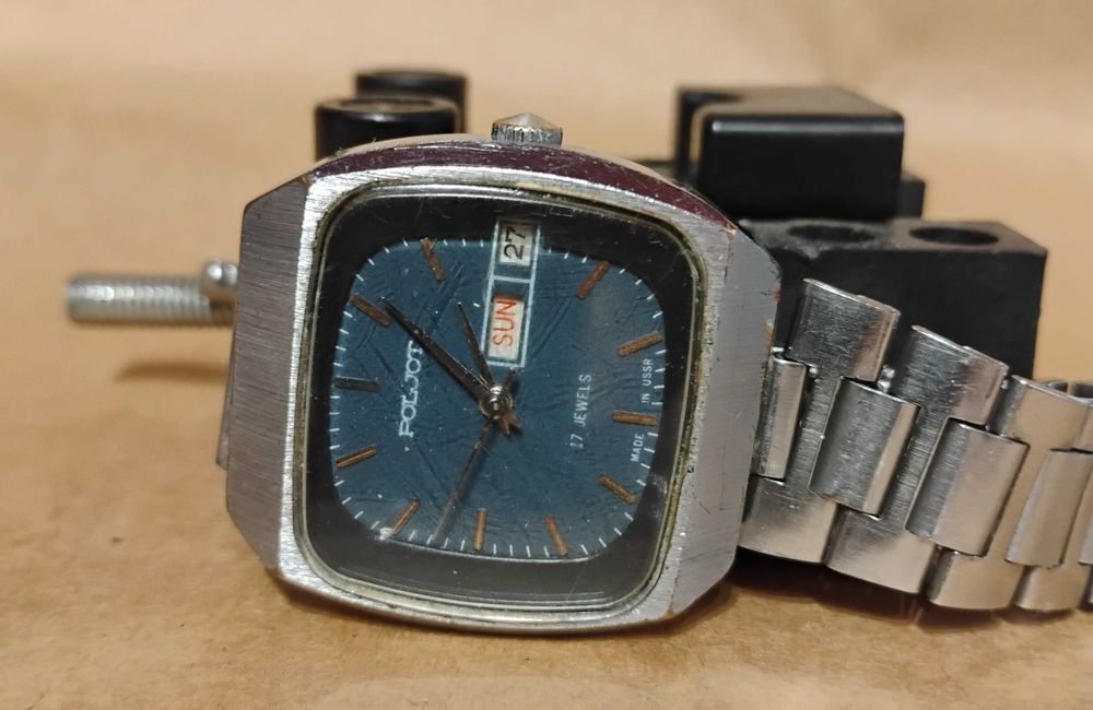 Zegarek Męski Poljot 17 JEWELS 2628 H niebieska  tarcza