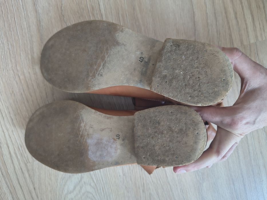 Buty kowbojki brązowe rude skóra naturalna r. 40