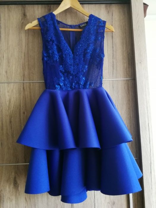 Szafirowa sukienka r. 34/36