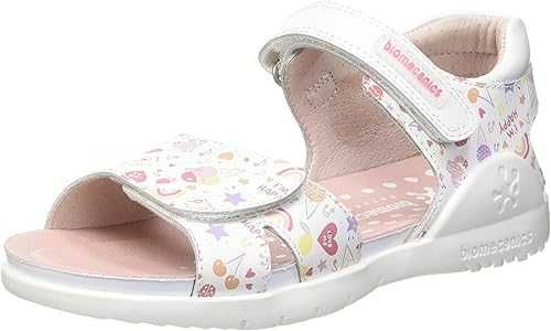 Sandały skórzane Biomecanics 212165-A - eleganckie białe Dziewczynki