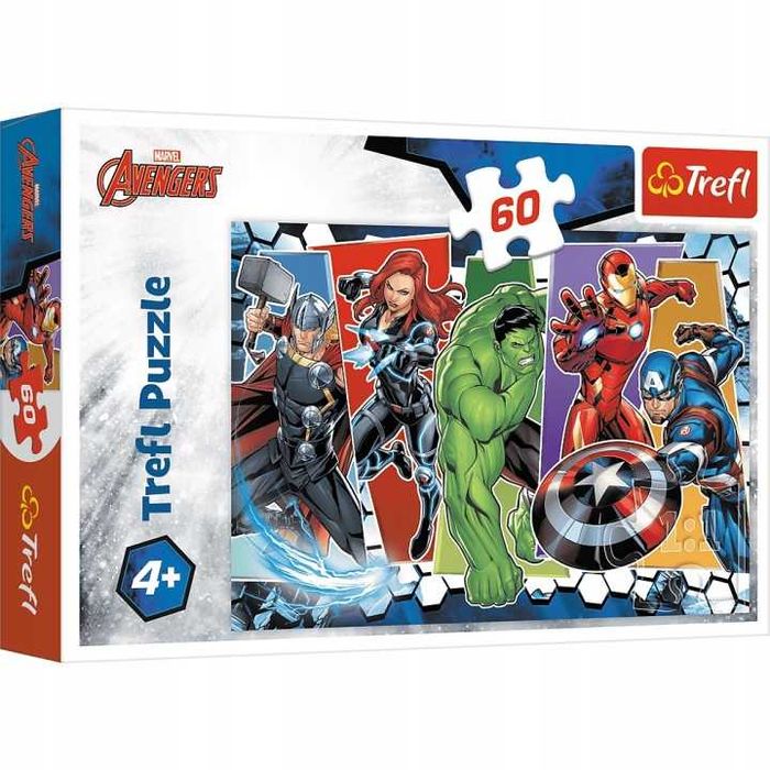 TREFL PUZZLE dla DZIECI 60 elementów AVENGERS Wspaniały prezent