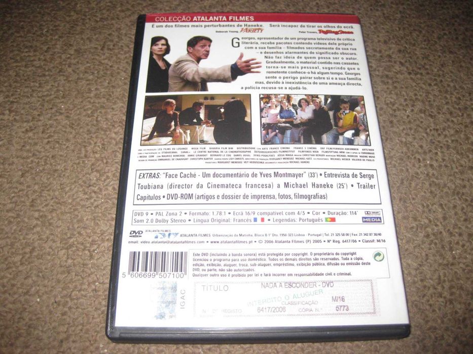 DVD "Nada a Esconder" de Michael Haneke