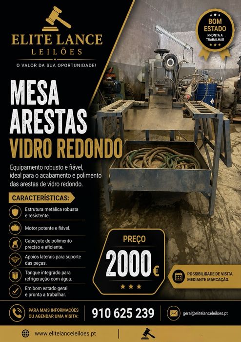 Mesa arestas redondos para vidraria
