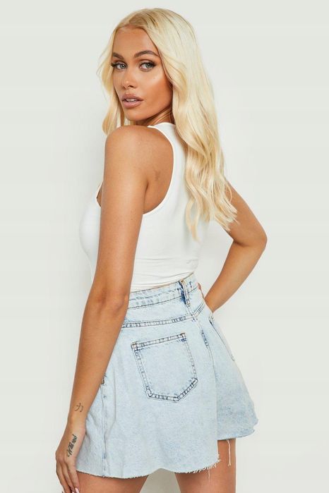 Body Marszczone Z Podszewką Stringi Białe Casual Boohoo M 38