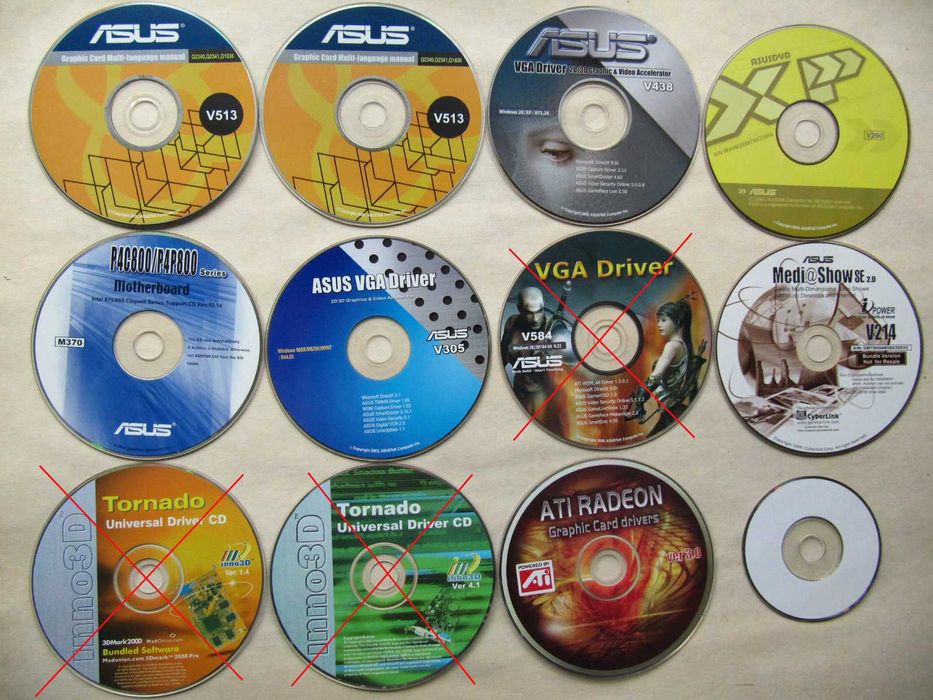 31 оригінальний CD з драйверами та софтом з 90х до 2012 деякі рідкісні