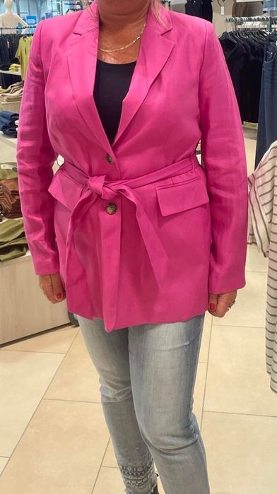 Marynarka damska 100% len, fuksja