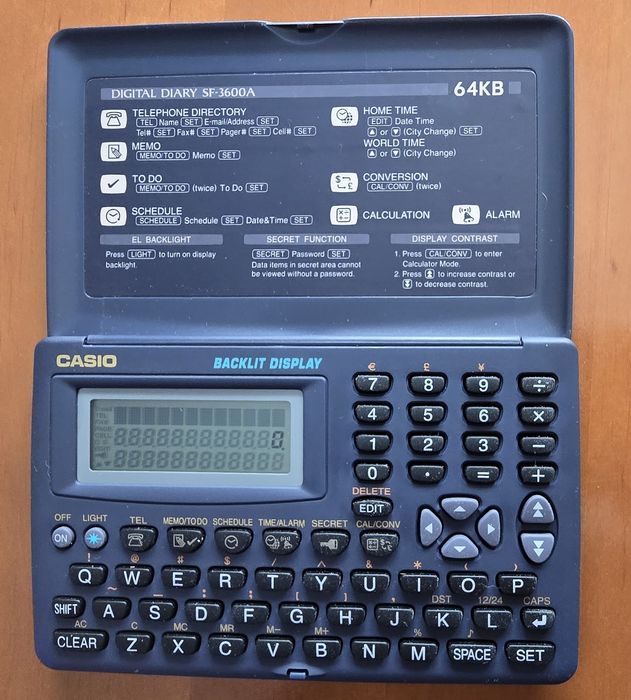 Organizer Casio digital diary SF-3600A 64KB