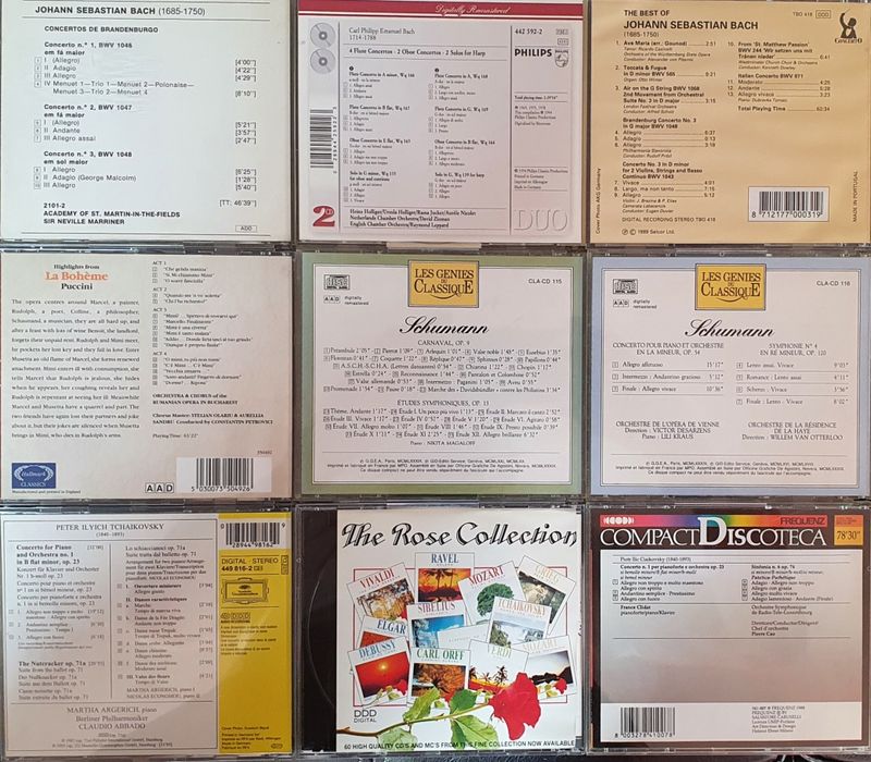 Classical music CDs. Bach, Puccini, Schumann, Wagner, Handel, etc.64584212250242121