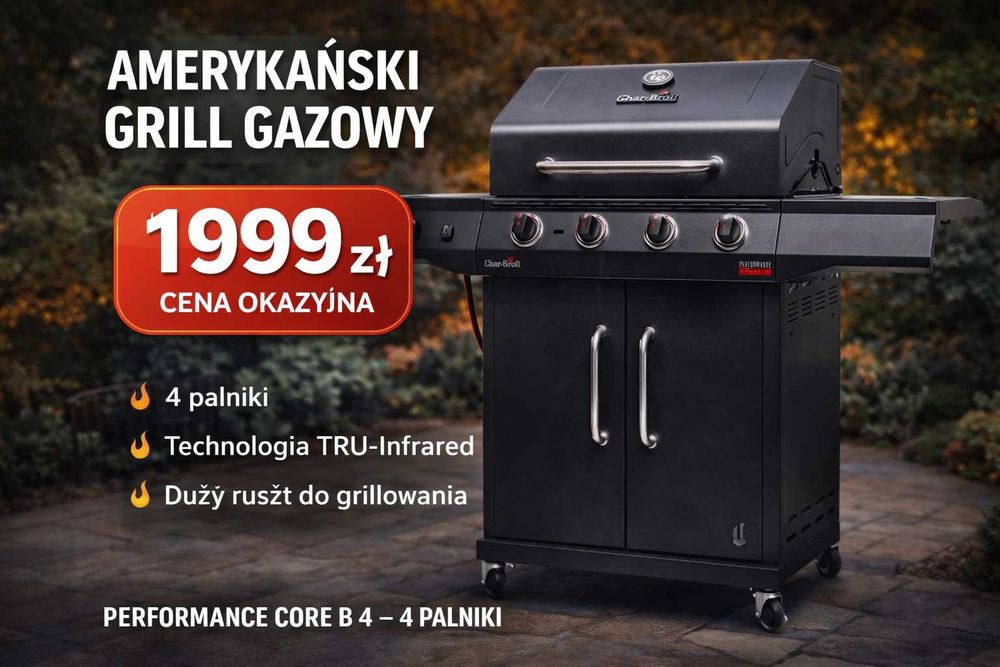 Grill Gazowy 4 Palniki True Infrared BBQ Premium Ogrodowy Promocja