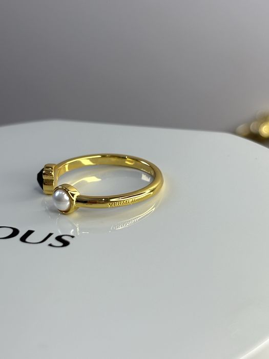 TOUS pierścionek Glory onyks srebro 925