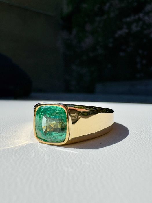 Kolekcjonerski SYGNET ZE SZMARAGDEM NATURALNYM IGI 3,30CT! 14,66G P.672
