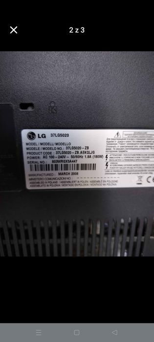 Tv ,,LG37LG55020
