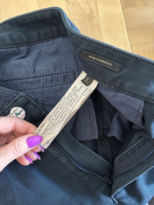 Massimo Dutti spodnie jeansy cargo Bermudy wysoki stan lampas S 36