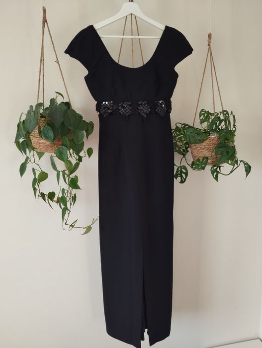 Sukienka koktajlowa, wieczorowa, na wesele maxi, ażurowy r. S Regina L