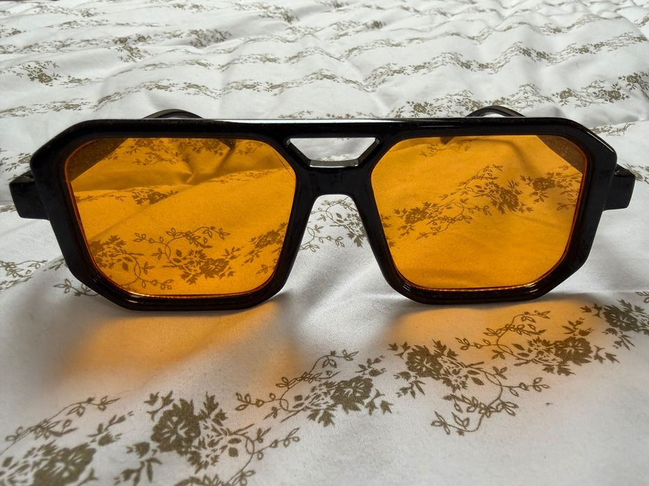 Okulary retro, pomarańczowe szkła
