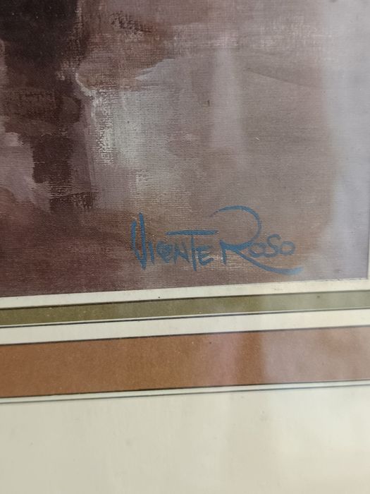Quadro  antigo c/ Impressão "Vicent Roso