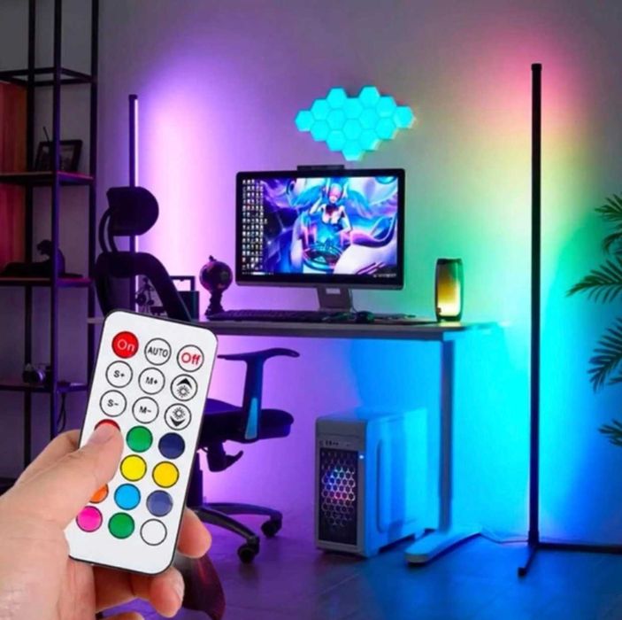 МЕГА КРУТАЯ Напольная угловая лампа торшер RGB, светодиодная LED лампа ...