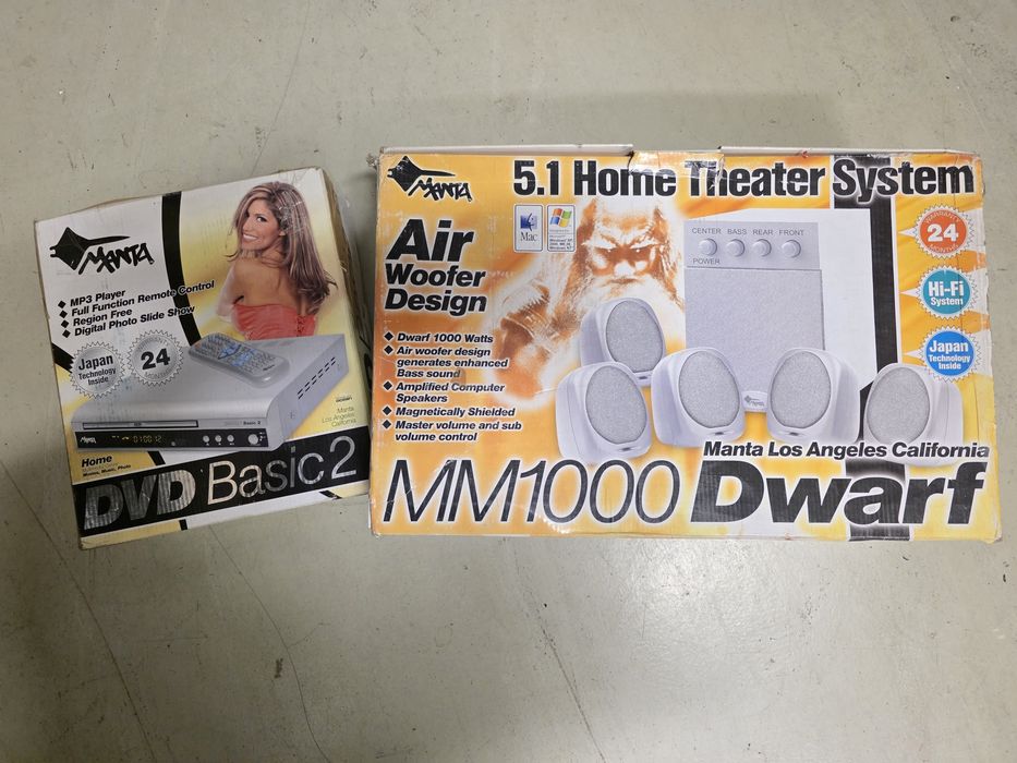 Kino domowe Manta MM1000 5.1 + Odtwarzacz DVD Basic 2 MP3/JPG+Pilot