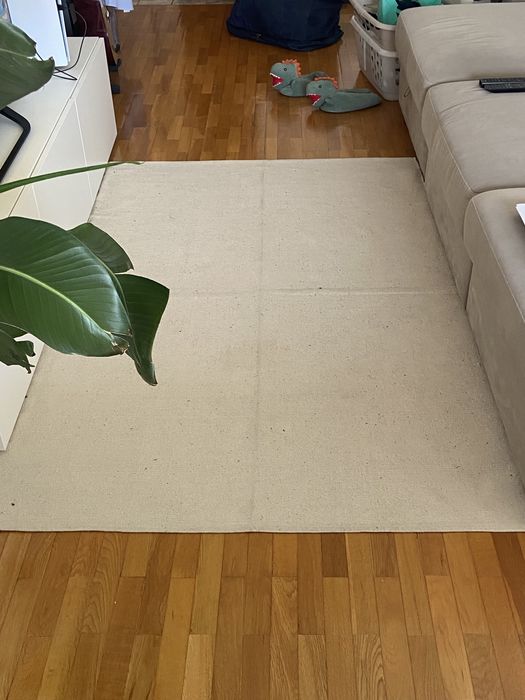 Tapete branco/creme 100% algodão