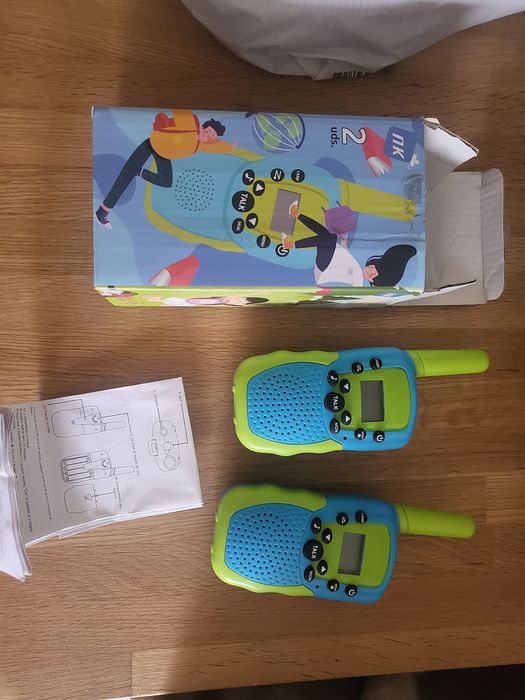 Walkie Talkies NK Criança – Azul/Verde, Recarregáveis, 3 km Alcance