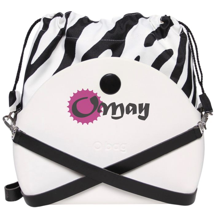 Biały organizer do OBAG MOON LIGHT worek zebra czarny komin OMAY