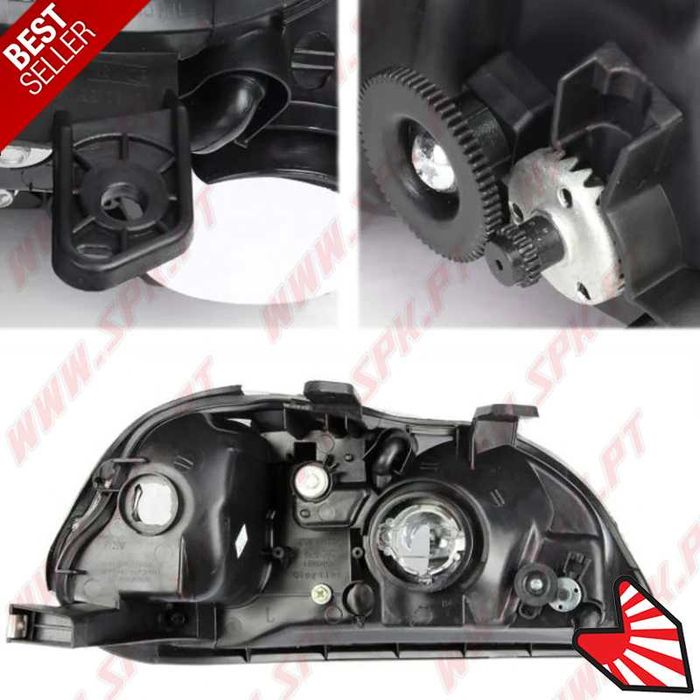 Faróis Frontais Honda Civic EK Pré-Facelift (96-98) – Fundo Negro