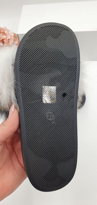 Klapki laczki 37 futerko futro naturalne na lato eleganckie
