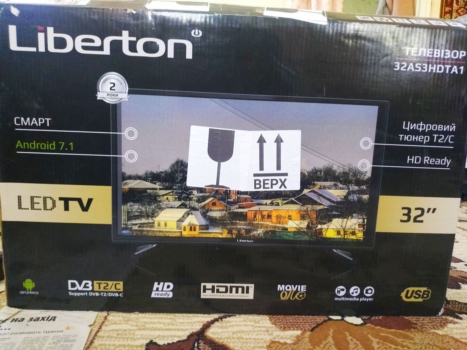О32" Smart TV Liberton 32AS3HDTA1 (Android, T2). Отличное остояние