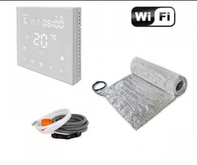 Mata grzejna pod panele ZESTAW 4M2 + TVT45 WIFI + regulator temp.