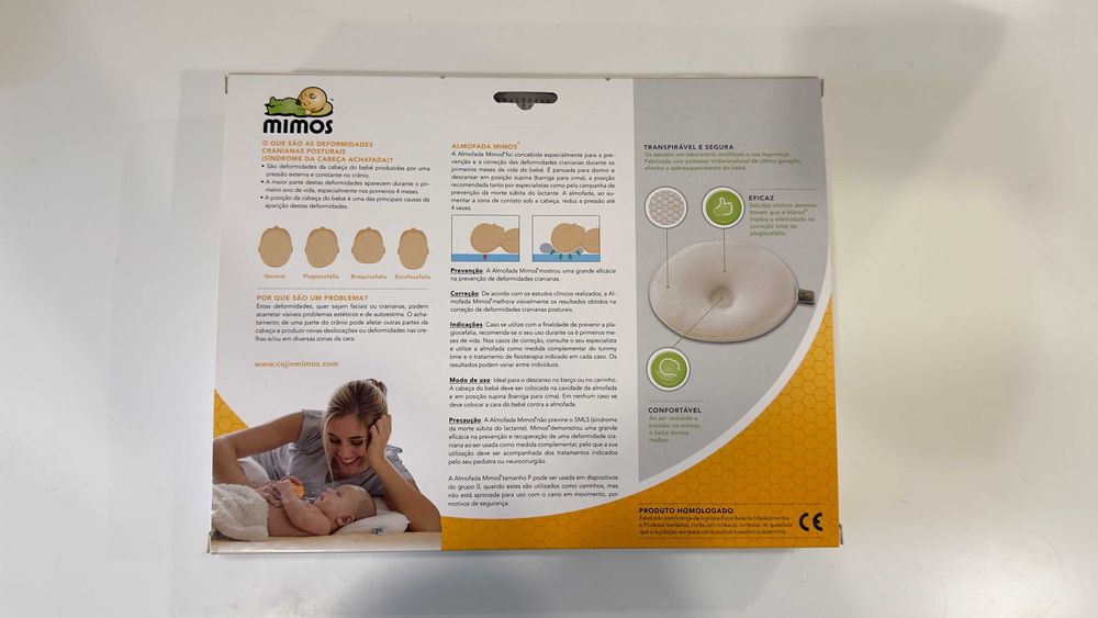 Almofada Mimos Anti Plagiocefalia Tamanho S 36-46 cm + Fronha
